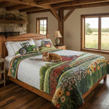 Parure de lit matelassée 3 pièces - Ferme Heureuse