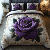 Parure de lit matelassée 3 pièces - Rose Violette