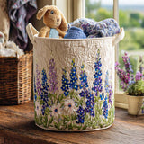 Panier à Linge Matelassé - Fleurs Sauvages